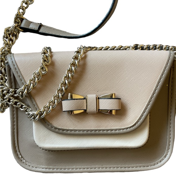 Aldo Girly Bow Neutral Nude Pink Small Wedding Guest Purse Crossbody Handbag Bag - Picture 3 of 7